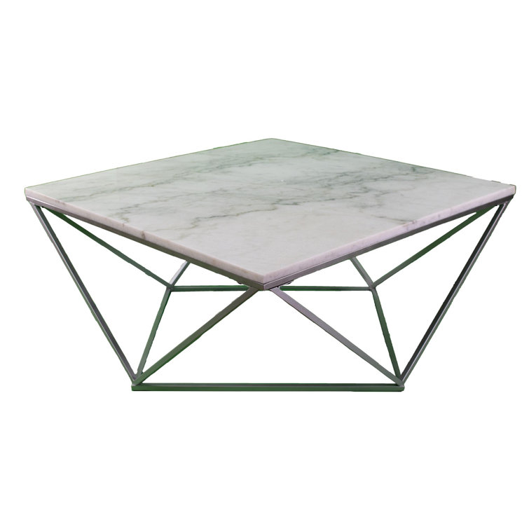 17 Stories Sterling Genuine Marble Top Cocktail Table Wayfair